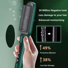 Hair Straightening Brush For Girls Electric Hair Straightener Curler Heating Styling Comb Straightening and Curling Hair.