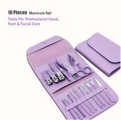 16 pcs Manicure Set Professional Nail Clippers Pedicure Kit, Stainless Steel Nail Care Tools Grooming Kit, Nail Cutter Set & Nail Cutter Kit