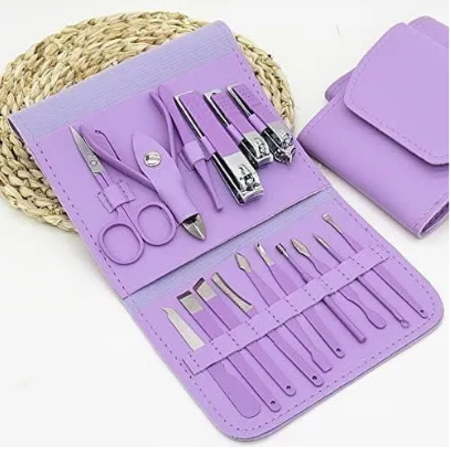 16 pcs Manicure Set Professional Nail Clippers Pedicure Kit, Stainless Steel Nail Care Tools Grooming Kit, Nail Cutter Set & Nail Cutter Kit
